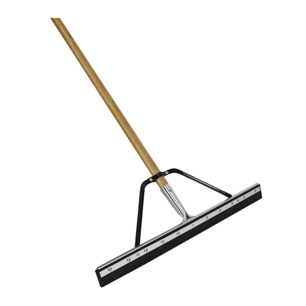 How do you clean a floor with a squeegee?