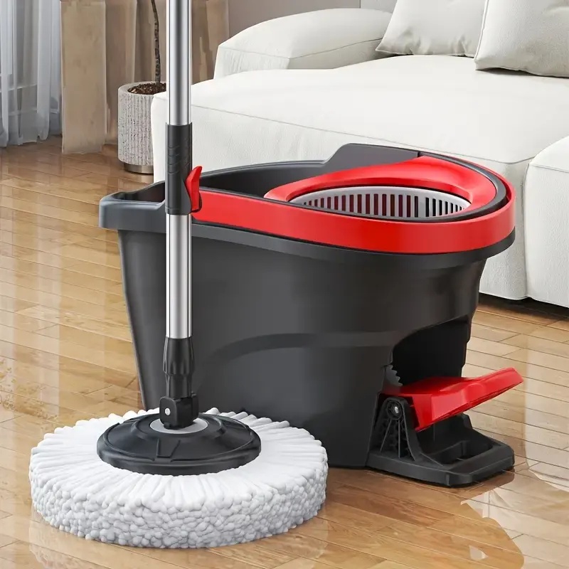 Black Pedal Spin Mop Set