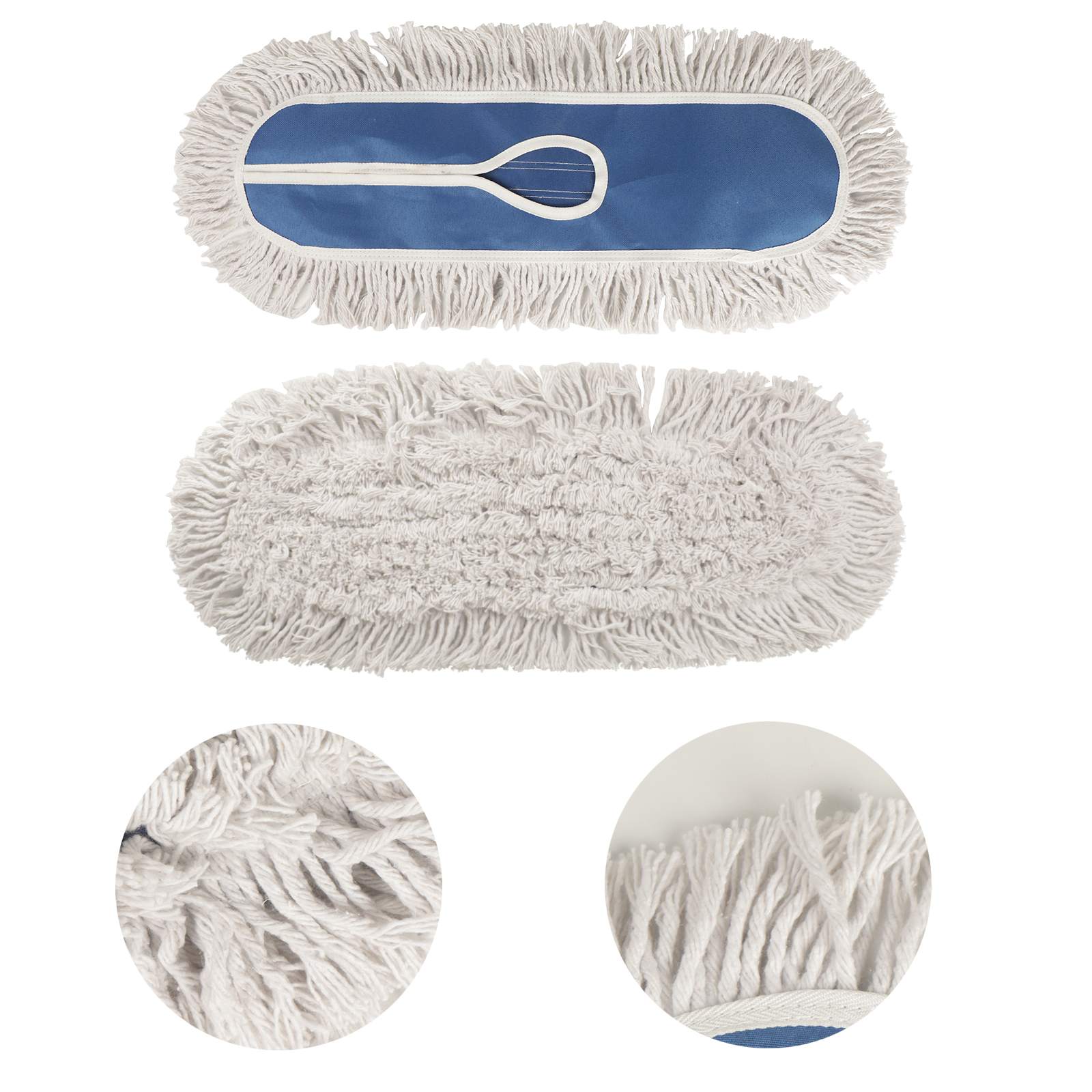 Commercial Blue Flat Dust Mop Head