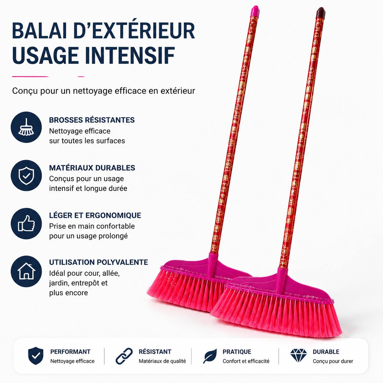 Heavy‑Duty Outdoor Broom