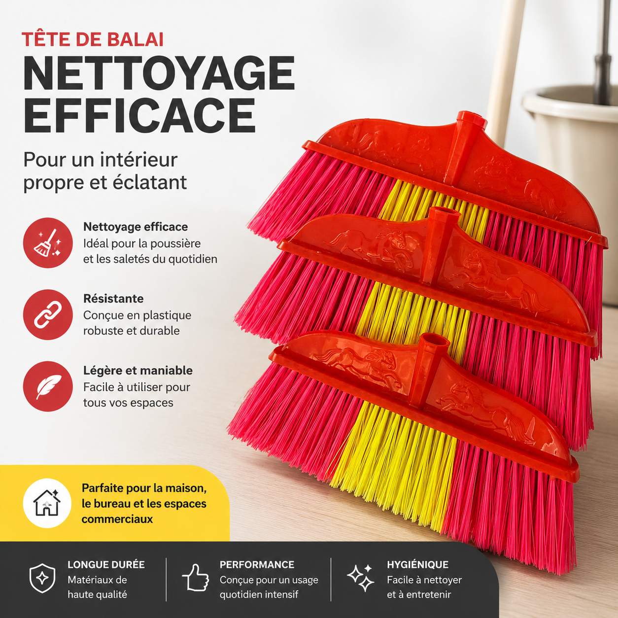 Indoor Plastic Broom Head