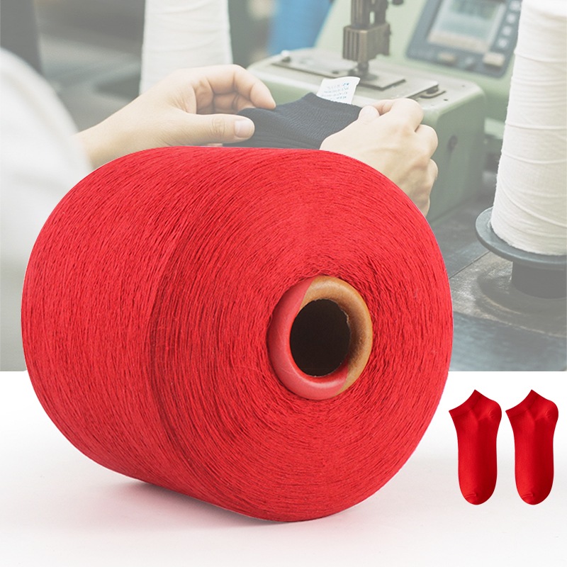 Spun Red Recycle Blended Cotton Yarn